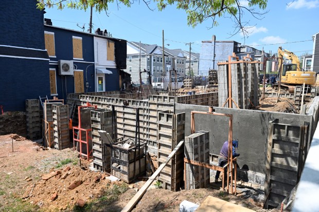 A Habitat for Humanity of Berks County home is under construction at 225 W. Buttonwood St. on Thursday, April 23, 2026. (BILL UHRICH/READING EAGLE)